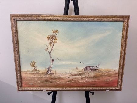 W Sass - The Isolated House Oil on Board