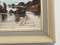 Charles M Kenzie - Gathering Mussels 1975 Oil on Board - 3