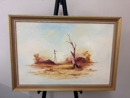 W Sass - The Isolated&nbsp;Tree Oil on Board