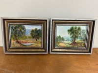 V Beyer - 2 Australian Tree Oil on Board