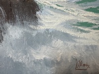 J Hardy - Evening Light Alexendra Headland&nbsp;Oil on Board - 3