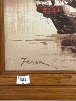 Frank - Abstract Sail Boat Oil on Board - 3