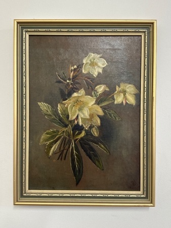 Maud Stebbins - Dark Flower Bouquet Acrylic on Canvas