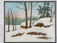 Mary Wyn - Snowy Rocks Watercolour - 2