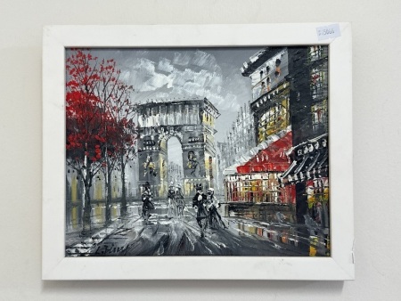 Paris Arc De Triomphe Oil on Canvas - signed left hand corner by artist&nbsp;