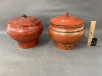 Pair of Vintage Chinese Timber Rice Pots - 3