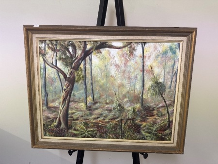 Christine Frederiksen - Woodland Scene Oil on Board