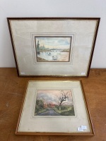N A Moscrop - 2 Avery Mill & Boats Water Colour