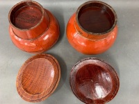 Pair of Vintage Chinese Timber Rice Pots - 4