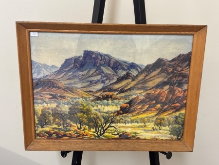 Albert Namatijra - McDonnell Ranges Framed Print