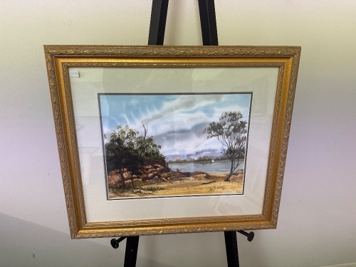 Lee Blacker 1985 - Rocky Shore Watercolour