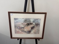 Anita Newman - Two Girls Walking the Paddock Oil on Board Print - approx 530L x 430W - 3