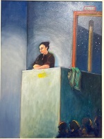 Janis Jorgensen - Girl in Auditorium Oil on Canvas - 2