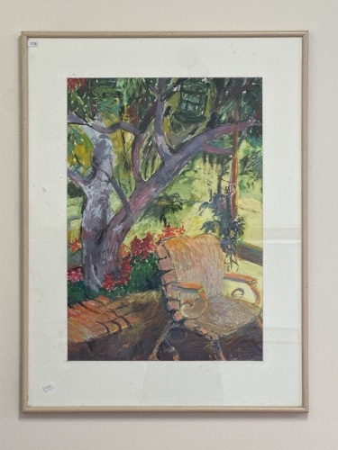 Jan Jorgensen - Verandah Gouache + Oil Pastel