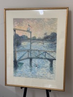 Jan Jorgensen - Humbug Reach Pelicans Pastel on Paper - approx 710L x 920W