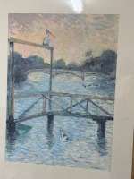 Jan Jorgensen - Humbug Reach Pelicans Pastel on Paper - approx 710L x 920W - 2