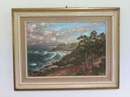 Jeffrey Newman - Ocean and Bush Track Acrylic on Canvas Board