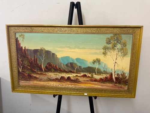 Henk Guth - Australian Outback Landscape Oil on Board