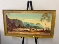 Henk Guth - Australian Outback Landscape Oil on Board