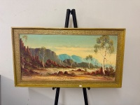 Henk Guth - Australian Outback Landscape Oil on Board - 2