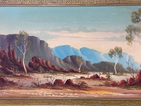 Henk Guth - Australian Outback Landscape Oil on Board - 3
