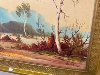 Henk Guth - Australian Outback Landscape Oil on Board - 4