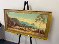 Henk Guth - Australian Outback Landscape Oil on Board - 5