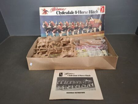 Vintage Budweiser Clydesdale 8-Horse Hitch 1/20 Scale Model Kit