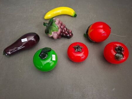 Selection of Decorative Glass Fruit