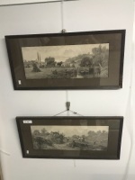 2 Vintage Framed Lithographs of Farming Scenes