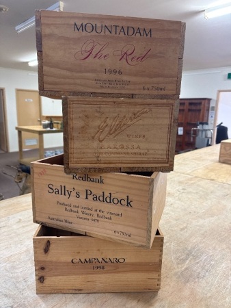 4 Wooden Wine Crates