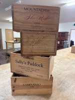 4 Wooden Wine Crates