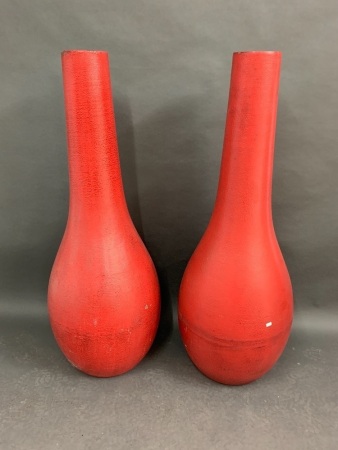 Pair of Large Indoor/Outdoor Bulb Resin Vases