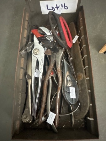 Assorted pliers and wrenches