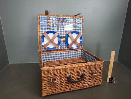 Picnic Set in Cane Basket - 4 Setting
