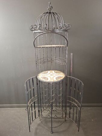 Tall Wrought Iron Outdoor Bar/Wine Rack