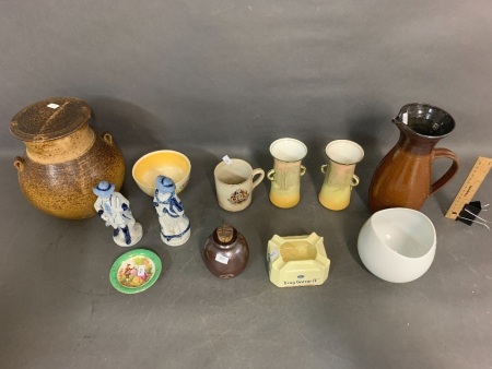 Asstd Lot of Ceramics inc. Bendigo Pottery, Susie Cooper, Royal Doulton Etc - As Is