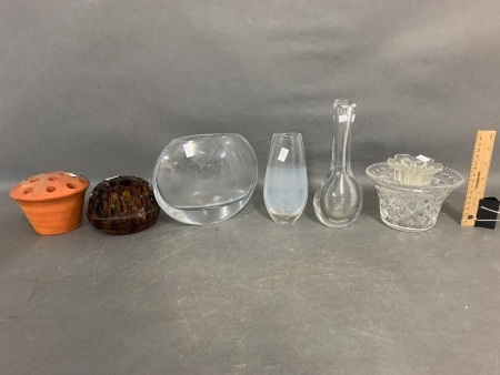 Collection of Glass Vases & Frogs