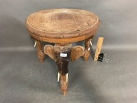 Vintage 3 Legged Elephant Stool - 2