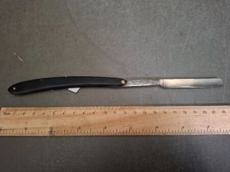 George Wagner Black Handle Cut Throat Razor Made in Germany