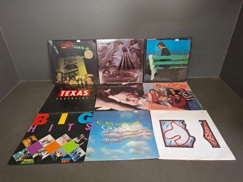 9 Mixed Rock Vinyl Records