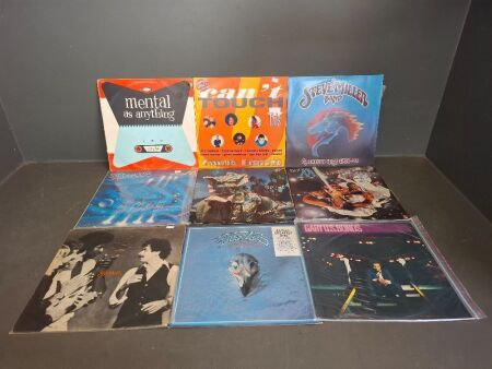 9 Mixed Rock Vinyl Records