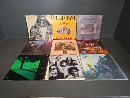 9 Mixed Rock Vinyl Records