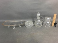 Asstd Lot of Glass & Crystal Containers - 2