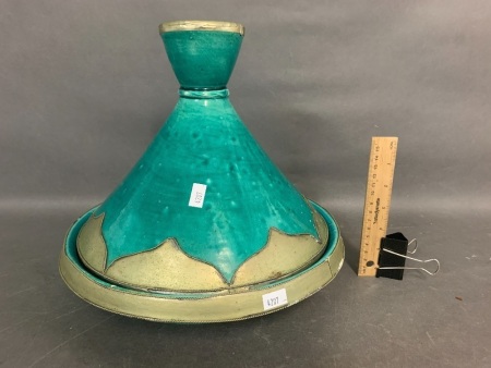 North African Tagine with Metal Mounts