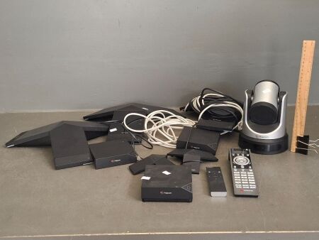 Lot of Polycom Conference Equipment - Incs Camera, Conference Phones & Accessories