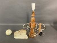 Vintage Onyx Lamp Base, Ashtray and Clock - As Is - 2