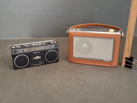 Mid Century Grundig Mar 100 Stereo & Vintage Bush TR130 Portable Radio