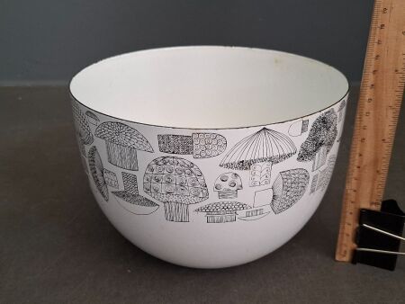 Vintage Mushroom Enamel Bowl - Finel, Made in Finland