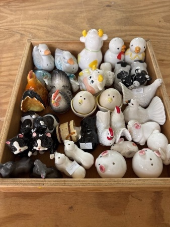 Assortment of Mid Century Farm Animal Salt & Pepper Shakers